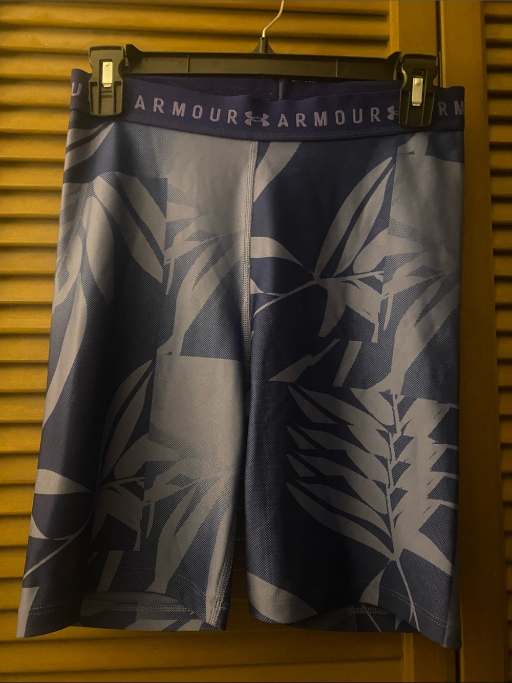 Under Armour Women’s Navy and Light Blue Botanical Athletic Shorts